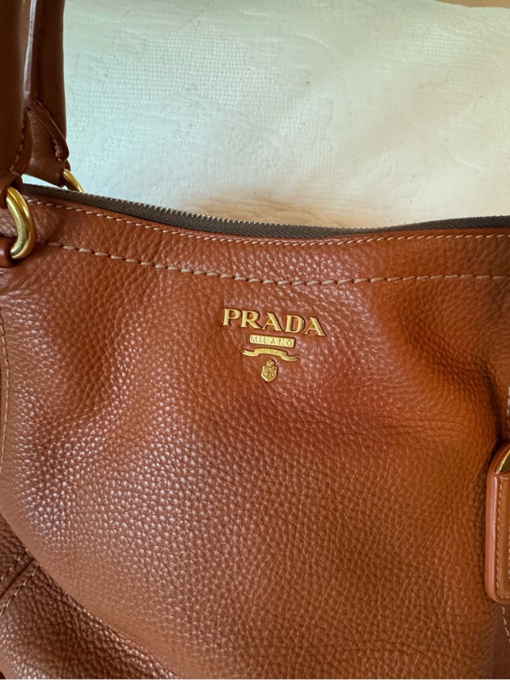 Prada Vitello Daino Leather Satchel Shoulder Bag - Picture 5 of 15